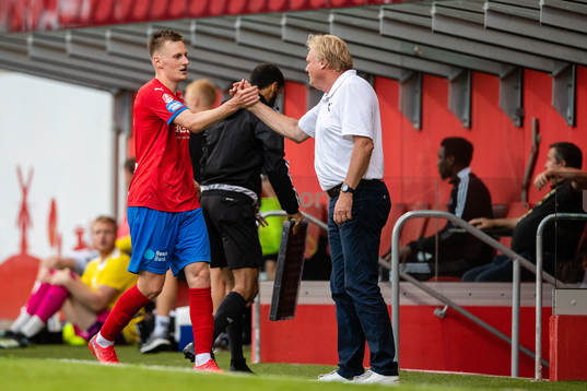 Helsingborgs Rasmus Karjalainen och tränare Jörgen