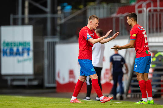 Helsingborgs Rasmus Karjalainen och Assad Al Hamlawi