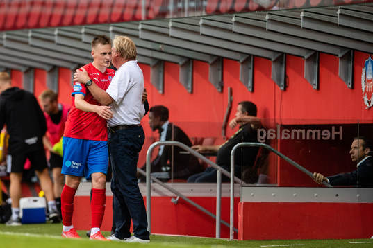 Helsingborgs Rasmus Karjalainen och tränare Jörgen