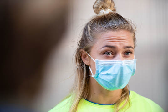 Fridolina Rolfö of the Swedish football team at a press