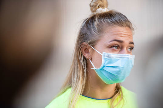 Fridolina Rolfö of the Swedish football team at a press
