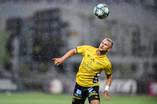 Players of IF Elfsborg pictured in front of the stadium