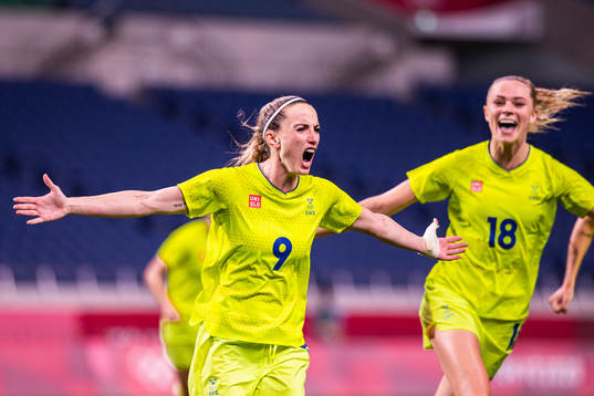 Kosovare Asllani of Sweden celebrates