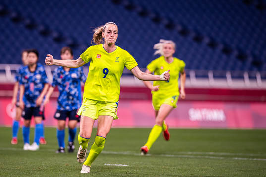 Kosovare Asllani of Sweden celebrates