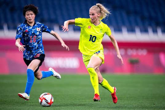 Sofia Jakobsson of Sweden in the women's football match