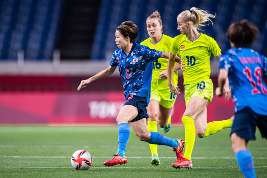 Hina Sugita of Japan in the women's football match between