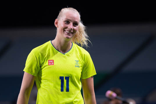 Stina Blackstenius of Sweden celebrates