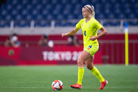 Hanna Glas of Sweden in the women's football match between