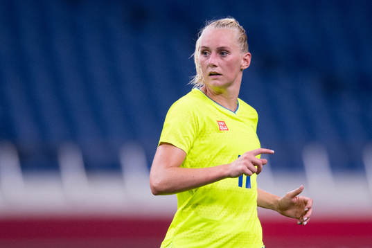 Stina Blackstenius of Sweden in the women's football match
