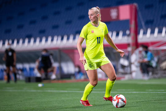 Stina Blackstenius of Sweden in the women's football match