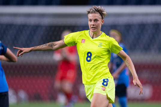 Lina Hurtig of Sweden in the women's football match between