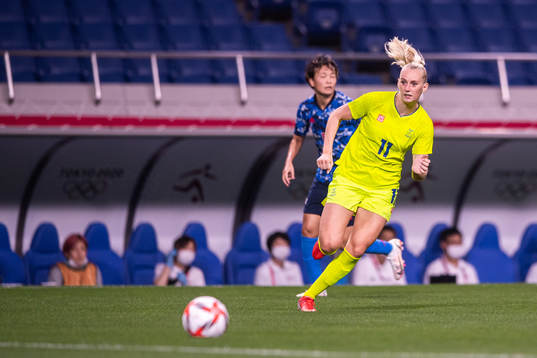 Stina Blackstenius of Sweden in the women's football match