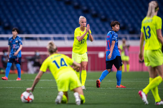 Caroline Seger of Sweden in the women's football match