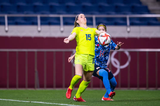 Olivia Schough of Sweden in the women's football match
