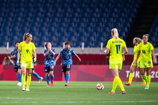 Kosovare Asllani of Sweden looks dejected