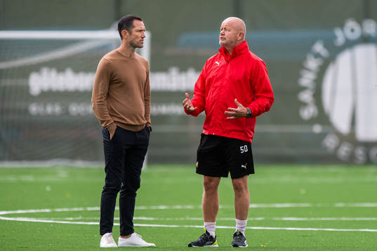 Sportchef Martin Ericsson och tränare Per-Mathias Högmo