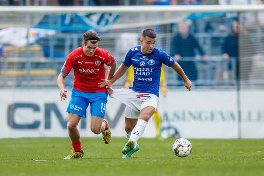 Helsingborgs Wilhelm Loeper och Trelleborgs Haris Brkic