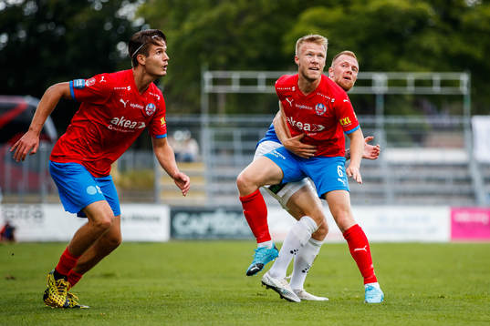Helsingborgs Wilhelm Loeper och Andreas Landgren mot