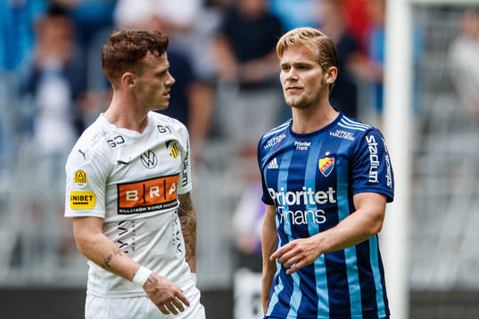 Häckens Tobias Heintz och Djurgårdens Hampus Finndell