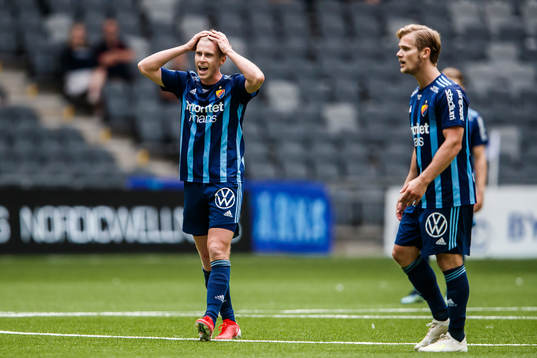 Djurgårdens Rasmus Schüller reagerar