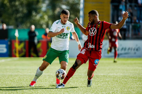 Hammarbys Astrit Selmani och Östersunds Noah Sonko Sundberg