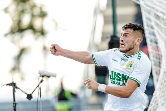 Hammarbys Astrit Selmani jublar