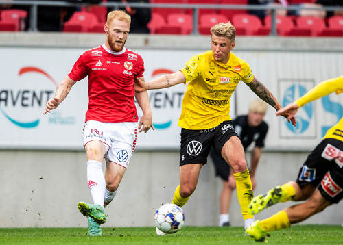 Kalmars Nils Fröling och Mjällbys Magnus Wørts