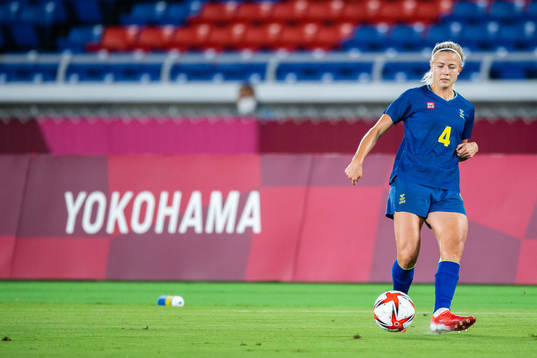 Hanna Glas of Sweden in the women´s football match between