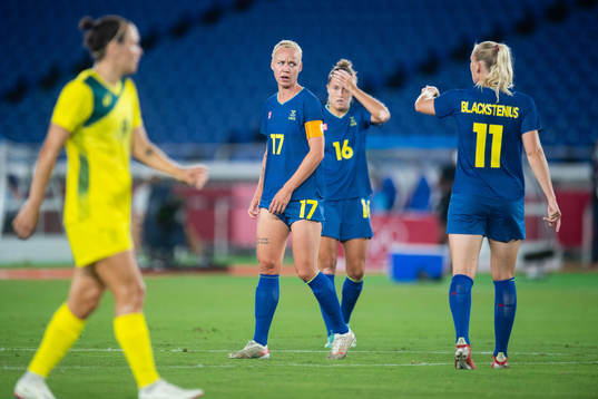 Caroline Seger, Filippa Angeldahl and Stina Blackstenius of