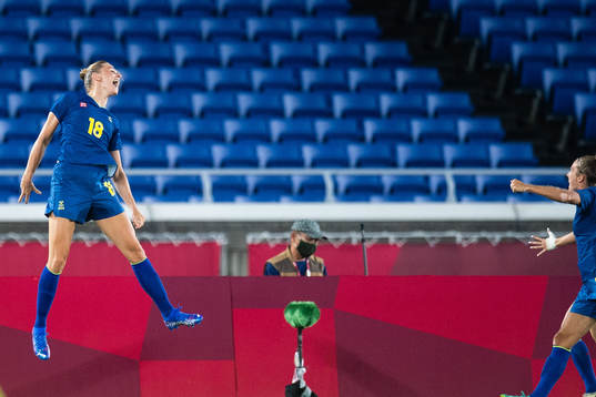 Fridolina Rolfö of Sweden celebrates 0-1  in the women´s