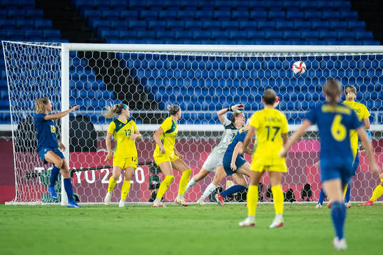 Fridolina Rolfö of Sweden scores 0-1  in the women´s
