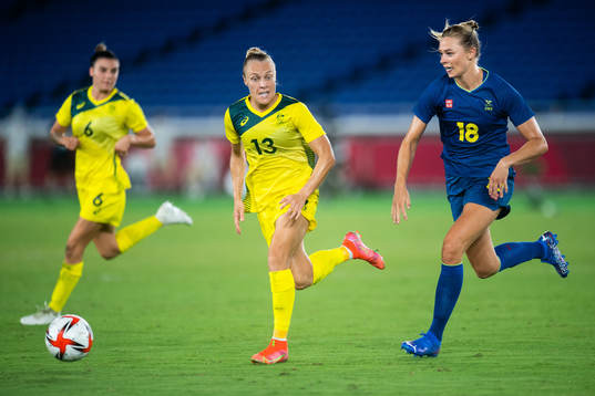 Tameka Yallop of Australia and Fridolina Rolfö of Sweden