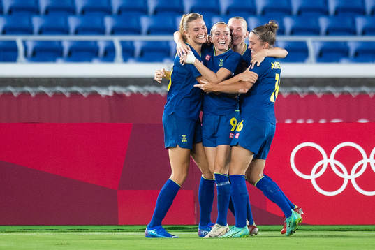Fridolina Rolfö of Sweden celebrates 0-1  in the women´s