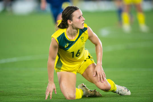 Hayley Raso of Australia looks dejected in the women´s