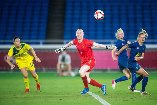 Emily Gielnik of Australia and Hedvig Lindahl and Nathalie