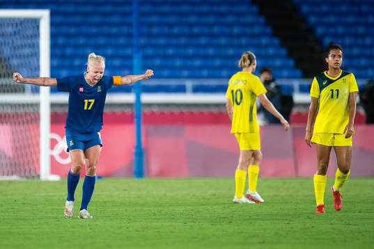Caroline Seger of Sweden celebrates