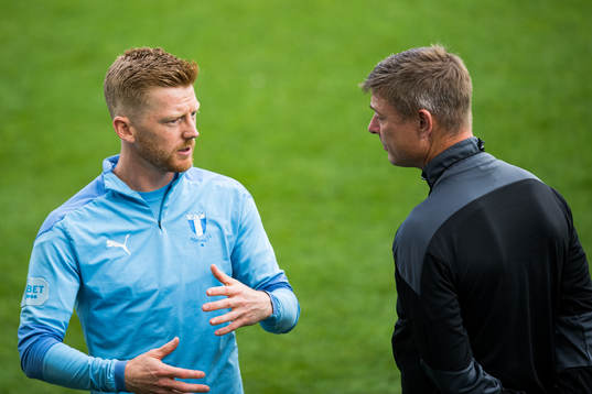 Anders Christiansen and Jon Dahl Tomasson, head coach