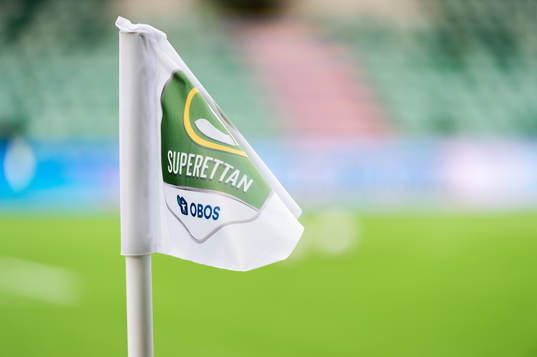 Hörnflagga med superettan logga