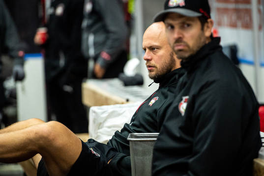 Målvakt Oscar Alsenfelt och målvaktstränare Christopher