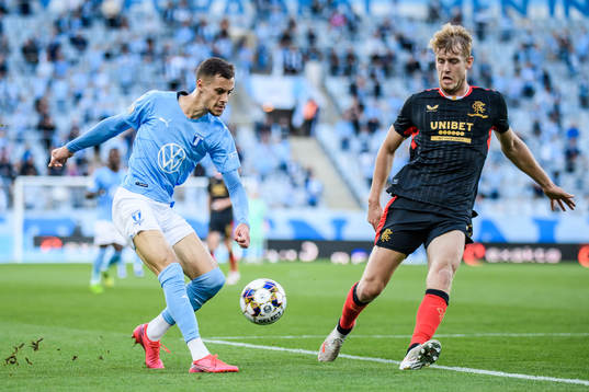 Veljko Birmancevic of Malmö FF and Filip Helander of