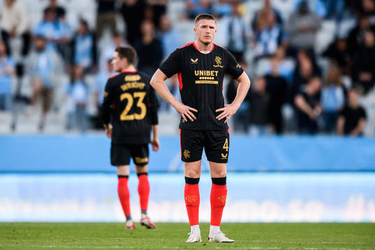 John Lundstram of Rangers looks dejected
