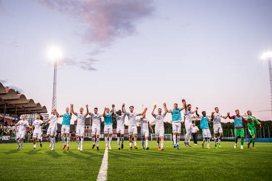 Helsingborgs spelare jublar