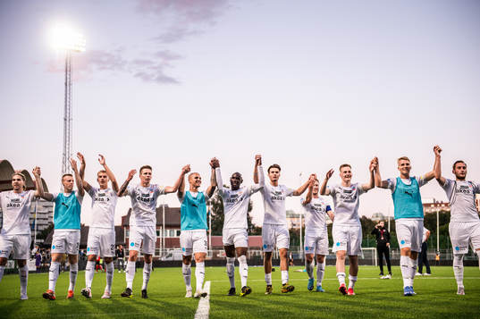 Helsingborgs spelare jublar