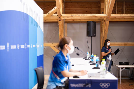 Fifa representative reads a statement of the re-scheduling