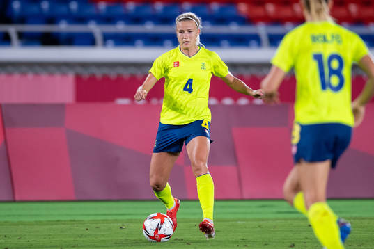 Hanna Glas of Sweden in the women’s football final