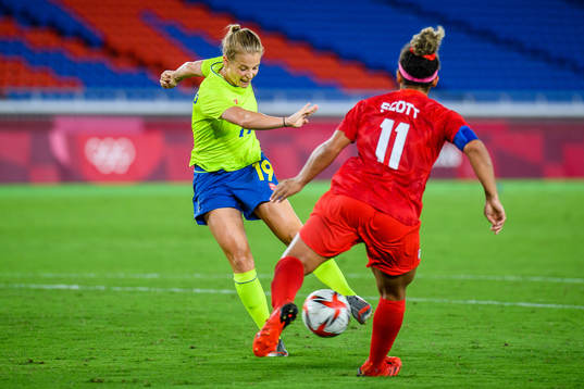 Anna Anvegård of Sweden in the women’s football final