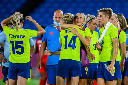 Nathalie Björn, Magdalena Eriksson and Lina Hurtig of