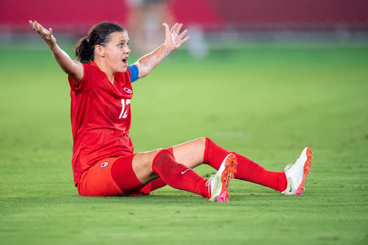 Christine Sinclair of Canada in the women’s football final