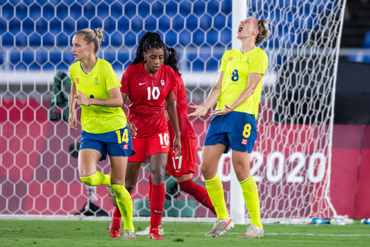 Lina Hurtig of Sweden looks dejected  in the women’s