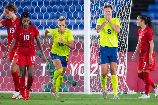 Lina Hurtig of Sweden looks dejected  in the women’s